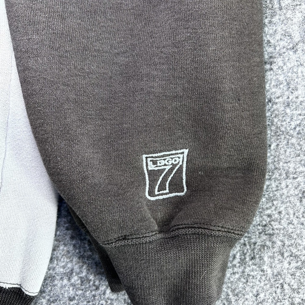 Vintage 90s Logo 7 Oakland Raiders Sweatshirt NFL Crew Neck Black Size Medium - Picture 8 of 10